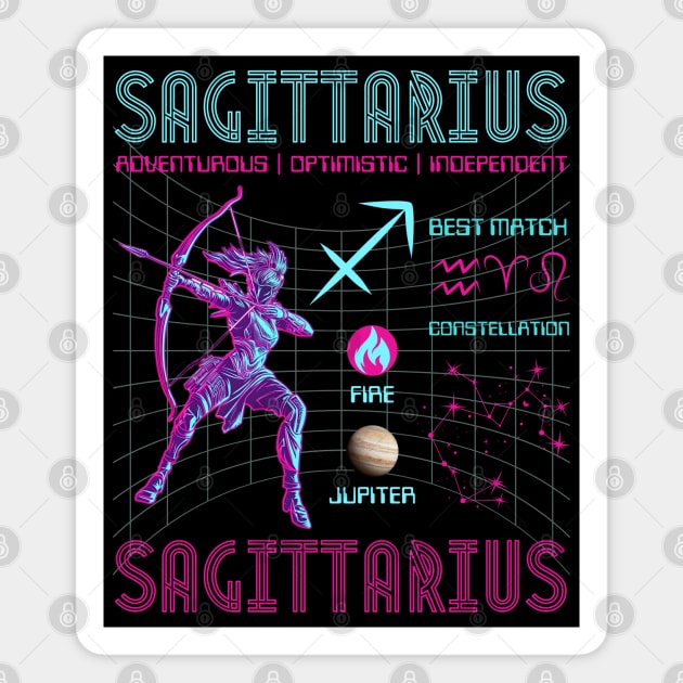 Sagittarius Futuristic Zodiac Archer Design Magnet by TuncGK